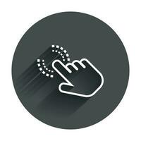 Click hand icon. Cursor finger sign flat vector. Illustration with long shadow. vector