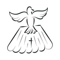 Catholic Baptism. Baptism symbol Sacraments of Catholic Church Eucharist. vector