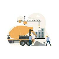 Construction and engineering workers design concept vector