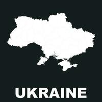 Ukraine map icon. Flat vector illustration. Ukraine sign symbol on black background.