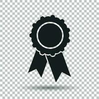 Badge with ribbon icon. Vector illustration in flat style on isolated background.