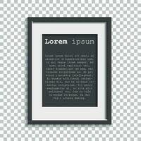 Realistic photo frame isolated on isolated background. Pictures frame vector illustration.