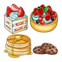 Various kinds of cakes vector