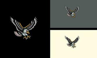 eagle flying vector illustration tattoo design
