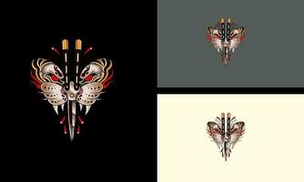 mariposa con cabeza Tigre vector tatuaje diseño