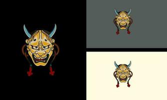 head devil yellow vector illustration design