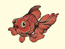 Cute baby goldfish vector