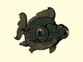 Cute baby goldfish vector