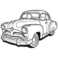 Vintage Car Coloring Page for Kids vector