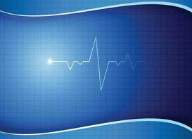 Heart wave technology background Shows the rhythm of the heart that is pumping. dark blue background with a grid vector