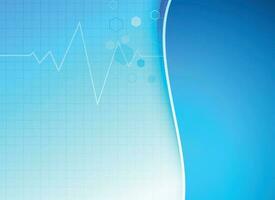 Heart wave technology background Shows the rhythm of the heart that is pumping. dark blue background with a grid vector