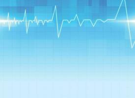 Heart wave technology background Shows the rhythm of the heart that is pumping. dark blue background with a grid vector