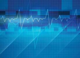 Heart wave technology background Shows the rhythm of the heart that is pumping. dark blue background with a grid vector