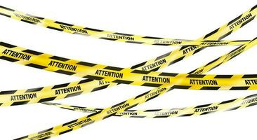 3d realistic icon. Yellow ribbon danger do not enter. Warning signs. vector