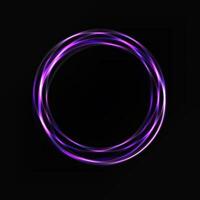 Vector illustration. Violet portal flair round circle with sparkles and glow in the dark.