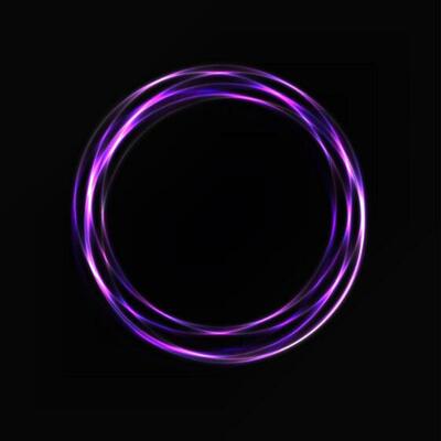 Vector illustration. Violet portal flair round circle with sparkles and glow in the dark.
