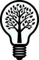 Eco light bulb with tree inside icon vector illustration icon flat style isolate on background