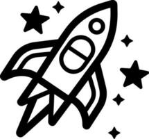 Rocket spaceship and star icon vector illustration icon flat style isolate on background