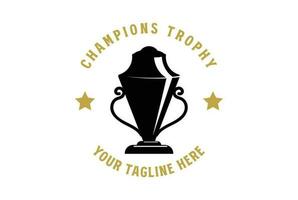 Circular Vintage Retro Champion Trophy Cup Badge Emblem Label for Sport Club competition icon illustration Design vector