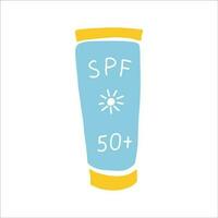 protector solar productos cosméticos. spf crema bloques el del sol rayos Dom la seguridad dibujos animados vector ilustración
