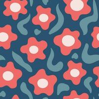 Trendy fabric print with chamomile vector