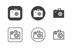 Camera icon design 6 variations. Travel icons set, Isolated on white background. vector