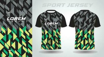 green black shirt soccer football sport jersey template design mockup vector