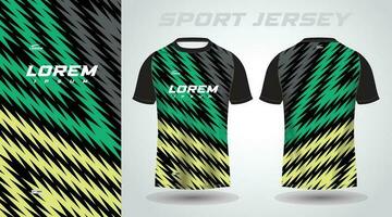 green black shirt soccer football sport jersey template design mockup vector