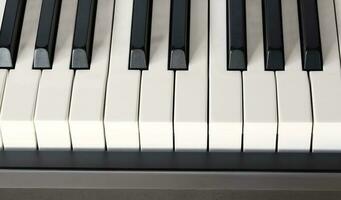 Keyboard of a piano. Closeup photo