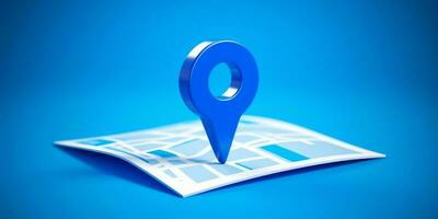 alfiler GPS ubicación símbolo icono firmar mapas sitio negocio ubicación. ruta gráfico la carretera marca destino, ai generado foto