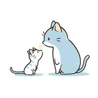 A cat and a mouse having a friendly chat, minimalistic vector illustration