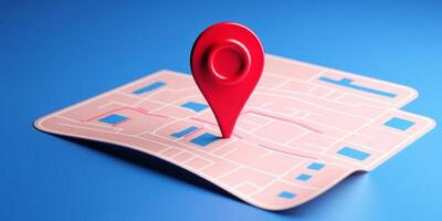 Pin GPS location symbol icon sign maps. Place Business location. route graphic road mark destination, AI Generated photo