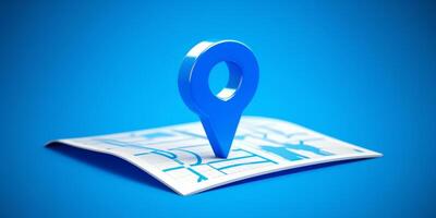 Pin GPS location symbol icon sign maps. Place Business location. route graphic road mark destination, AI Generated photo