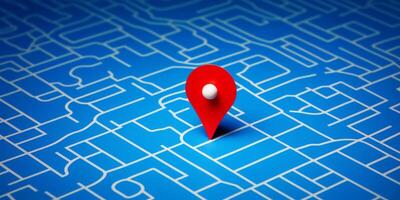 Pin GPS location symbol icon sign maps. Place Business location. route graphic road mark destination, AI Generated photo