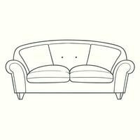 couch, vector illustration line art
