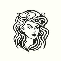 medusa logo for clothing and accessories, vector illustration line art