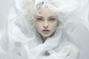 Beautiful white - haired girl photo