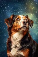 perro en espacio agua tinta creado con generativo Alabama tecnología foto