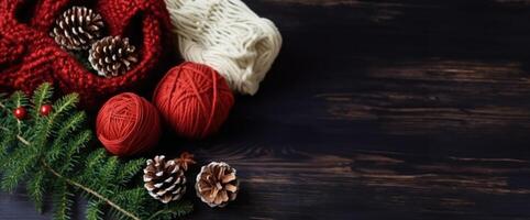 Christmas composition created with Generative Al technology photo