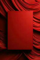 An abstract book cover on red background created with Generative Al technology photo