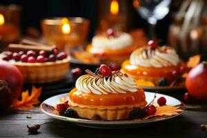 Delicious pumpkin - based dishes and desserts photo