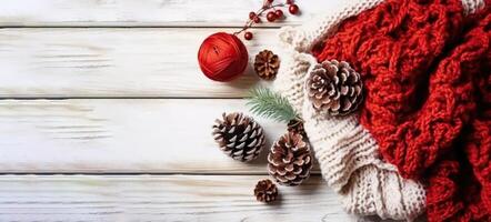 Christmas composition created with Generative Al technology photo