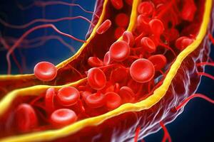 Arterial Blockage - Cholesterol Plaque in Vein - Generative AI photo