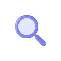 3d magnifying glass icon in cartoon style. search, analytics or research concept. vector illustration isolated on white background.