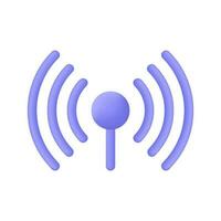 3d wifi signal icon in cartoon style. the concept of a good network connection signal. vector illustration isolated on white background.