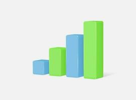 3d realistic graph of price growth on a trading exchange. price growth tracking or analytics concept for report. vector illustration