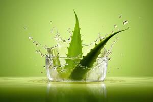 Refreshing Aloe - Natural Background for Cosmetics Advertising - Generative AI photo