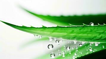 Aloe Leaves and Juice - Inspiring Background for Cosmetics Promotion - Generative AI photo