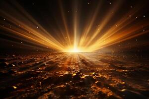 Presentation-ready backdrop, dark wall with an intriguing golden sun glare photo