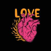 Heart love art Illustration hand drawn style for tattoo, sticker, logo etc vector